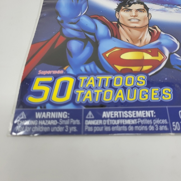 50 Temporary Superman Tattoos Made in USA Ages 4+ - Picture 2 of 5
